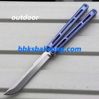 Baliplus Tsunami V4 Balisong Clone Titanium Ice Crystal Handle