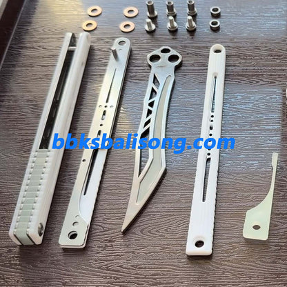 Banshu Laser Balisong Trainer ABS Scales+Steel Lining Handle