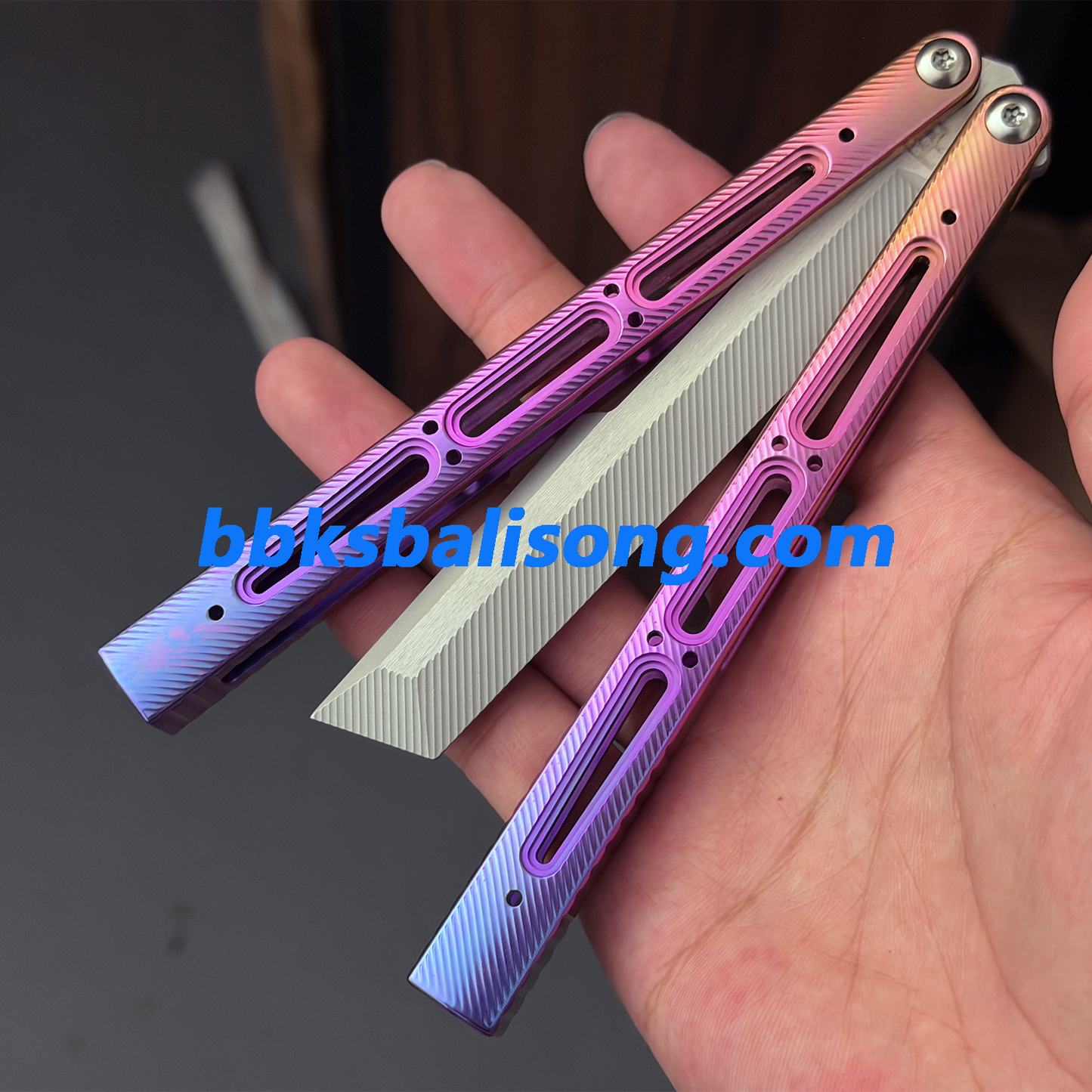Banshu Chioni Balisong Clone Titanium Handle False Edge