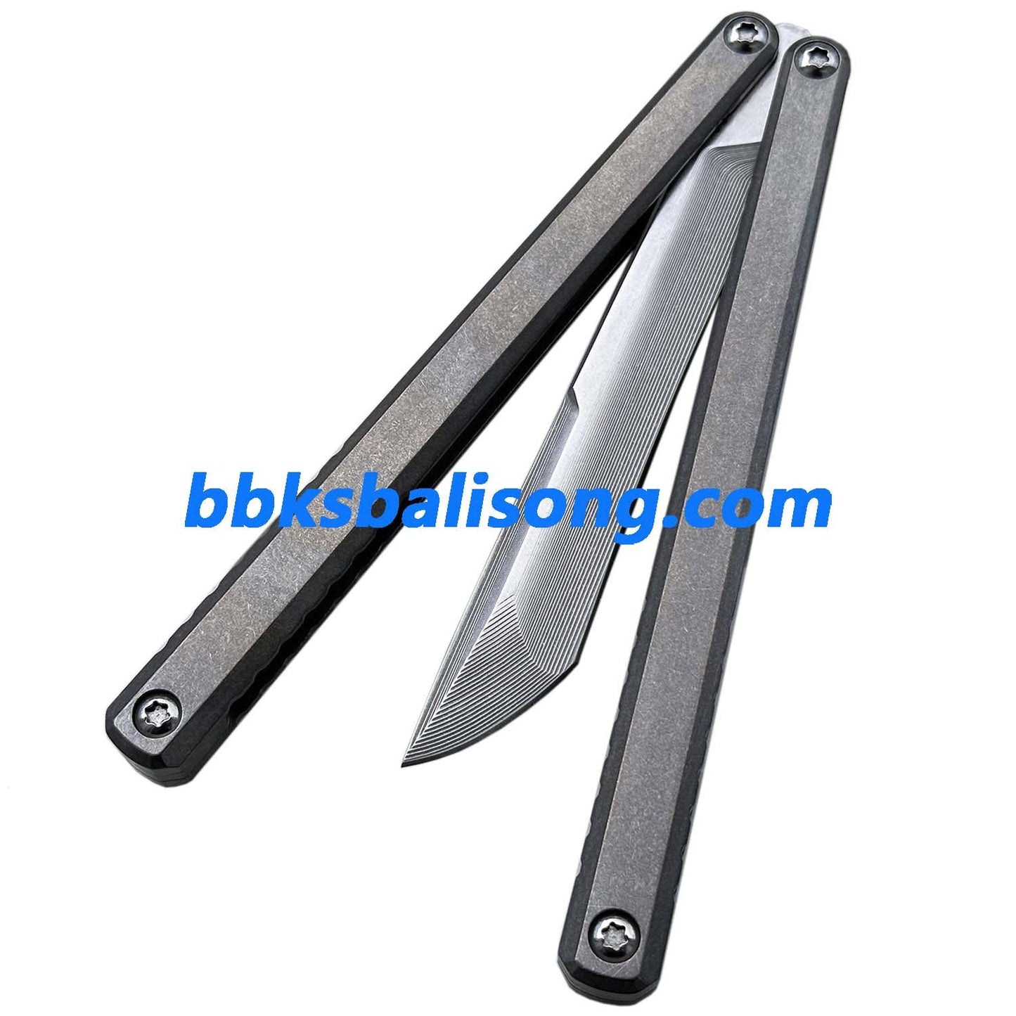 Di Gaboon Balisong Clone Titanium Sandwich Handle New Production