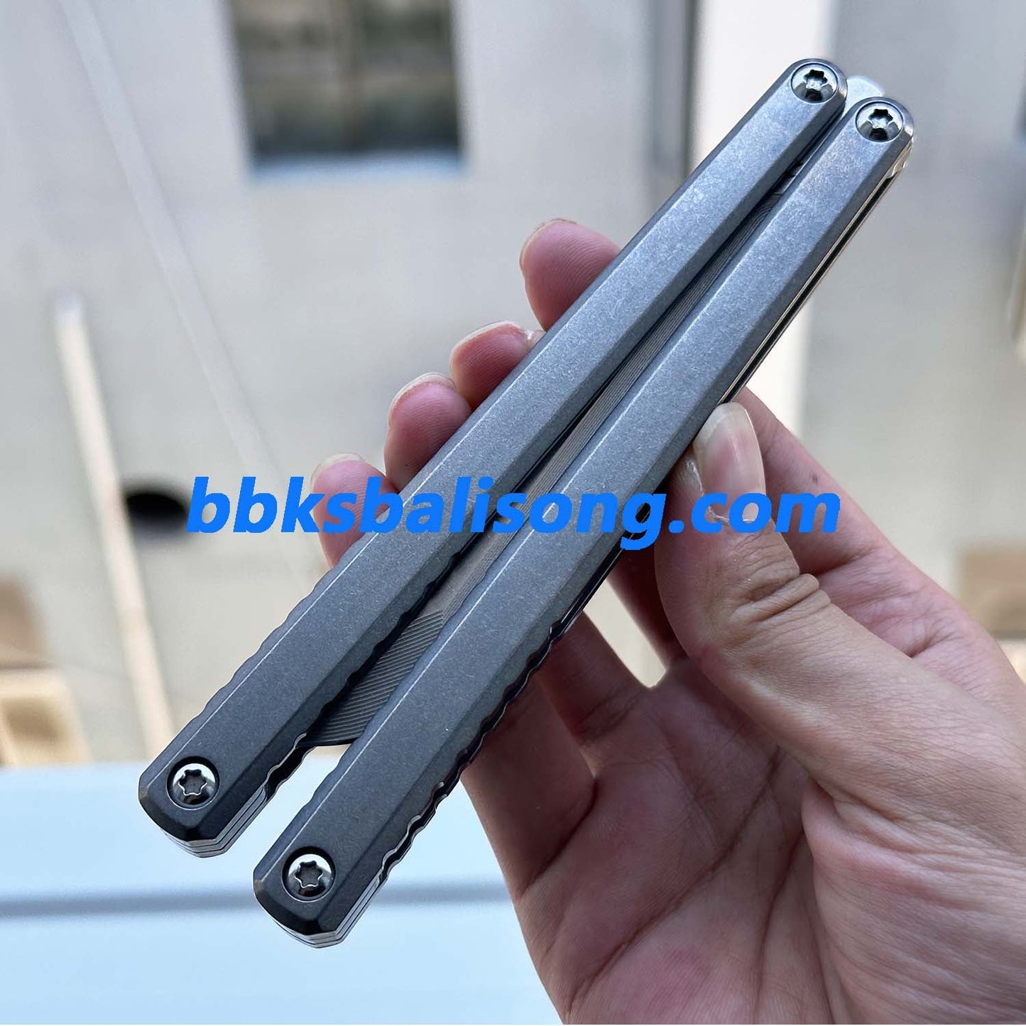 Di Gaboon Balisong Clone Titanium Sandwich Handle New Production