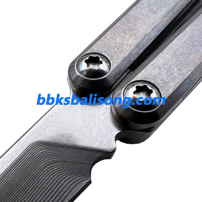 Di Gaboon Balisong Clone Titanium Sandwich Handle New Production