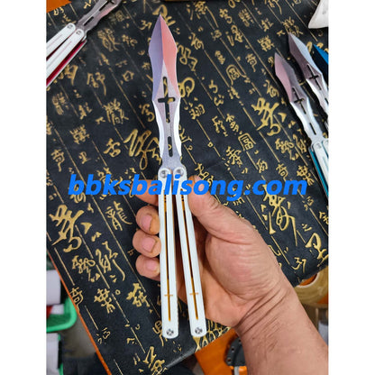 Dingfeng ShengGe Balisong G10+7075 Aluminum Handle False Edge Blade