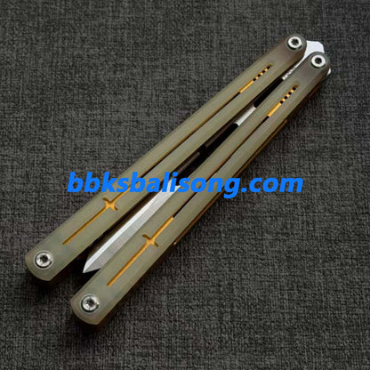 Dingfeng ShengGe Balisong G10+7075 Aluminum Handle False Edge Blade