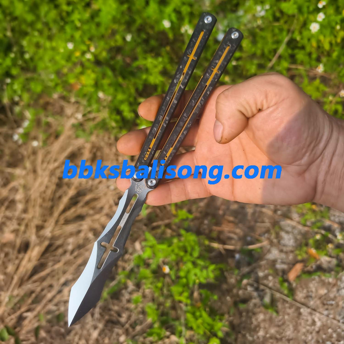 Dingfeng ShengGe Balisong G10+7075 Aluminum Handle False Edge Blade