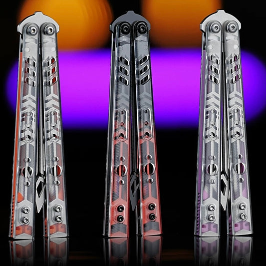 ARMED SHARK Stainless Replicant Balisong Clone Acrylic scales