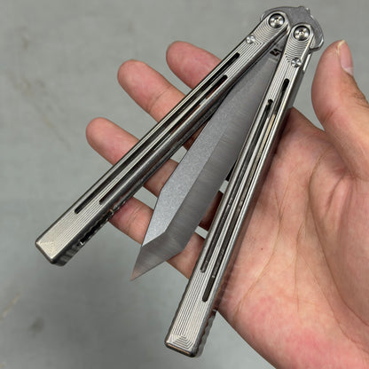 ARMED SHARK Gold Dust Replicant Balisong Clone Titanium Handle