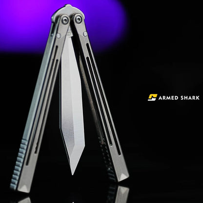 ARMED SHARK Gold Dust Replicant Balisong Clone Titanium Handle
