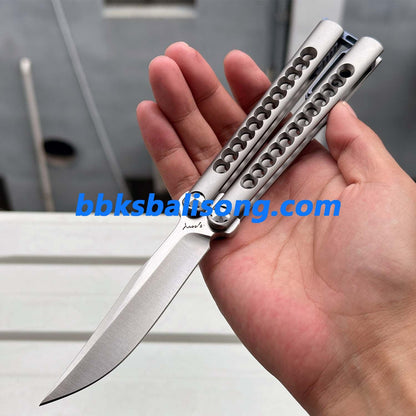 Growl Smallpox Mini Titanium Balisong Sandwich Handle