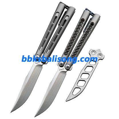 Growl Smallpox Mini Titanium Balisong Sandwich Handle