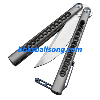 Growl Smallpox Mini Titanium Balisong Sandwich Handle