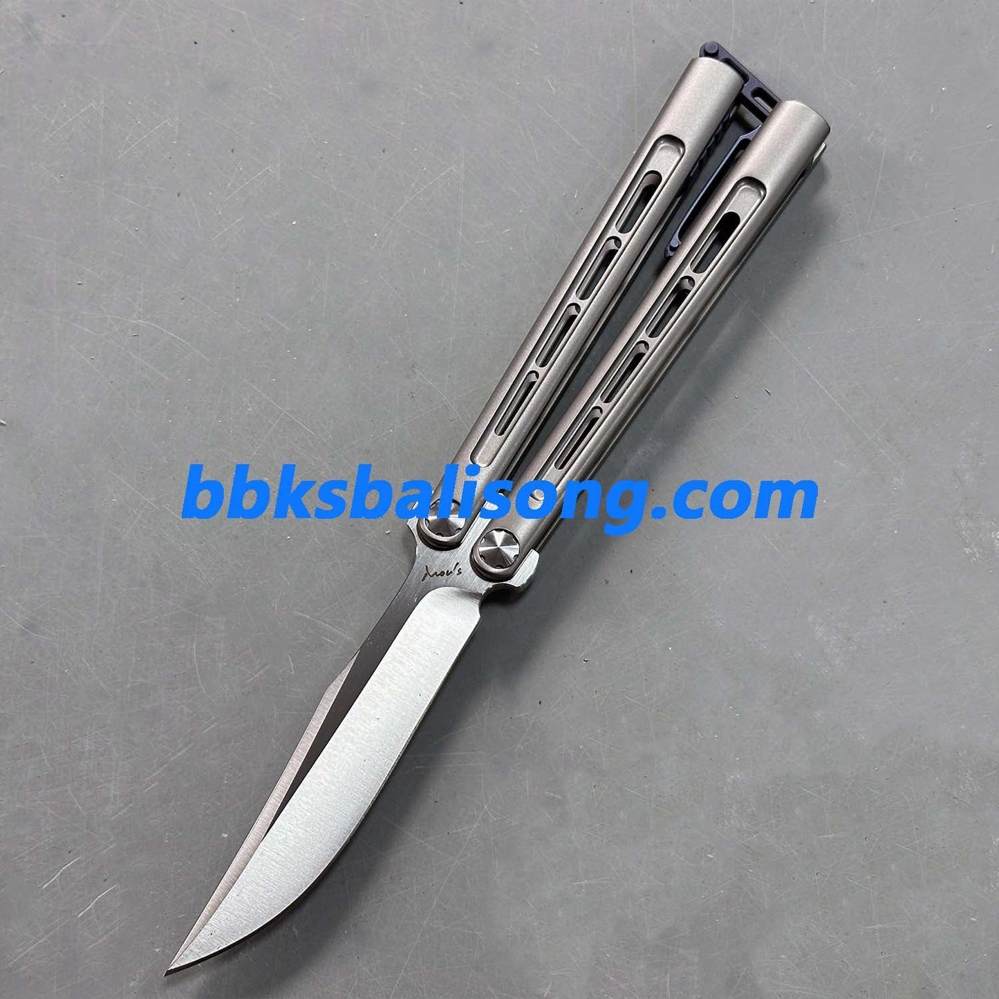 Growl Smallpox Mini Titanium Balisong Sandwich Handle