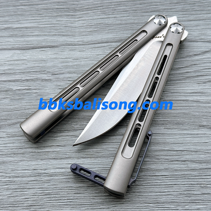 Growl Smallpox Mini Titanium Balisong Sandwich Handle