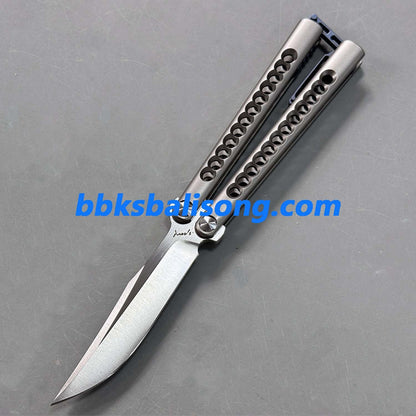 Growl Smallpox Mini Titanium Balisong Sandwich Handle