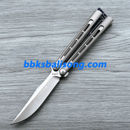 Growl Smallpox Mini Titanium Balisong Sandwich Handle