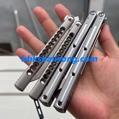 Growl Smallpox Mini Titanium Balisong Sandwich Handle