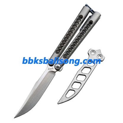 Growl Smallpox Mini Titanium Balisong Sandwich Handle