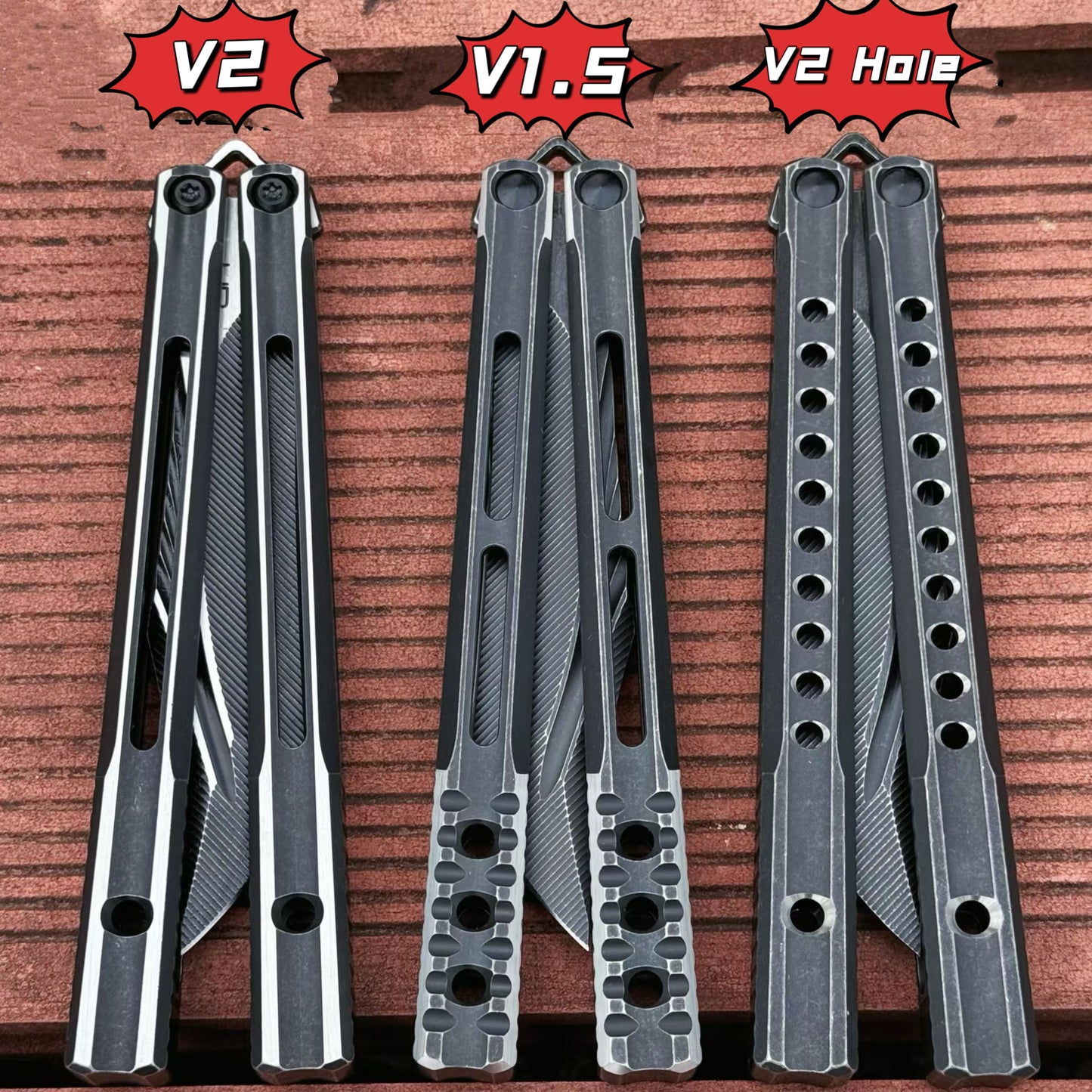 Baliplus Orca V1.5 Balisong Clone Titanium Handle Bushings System