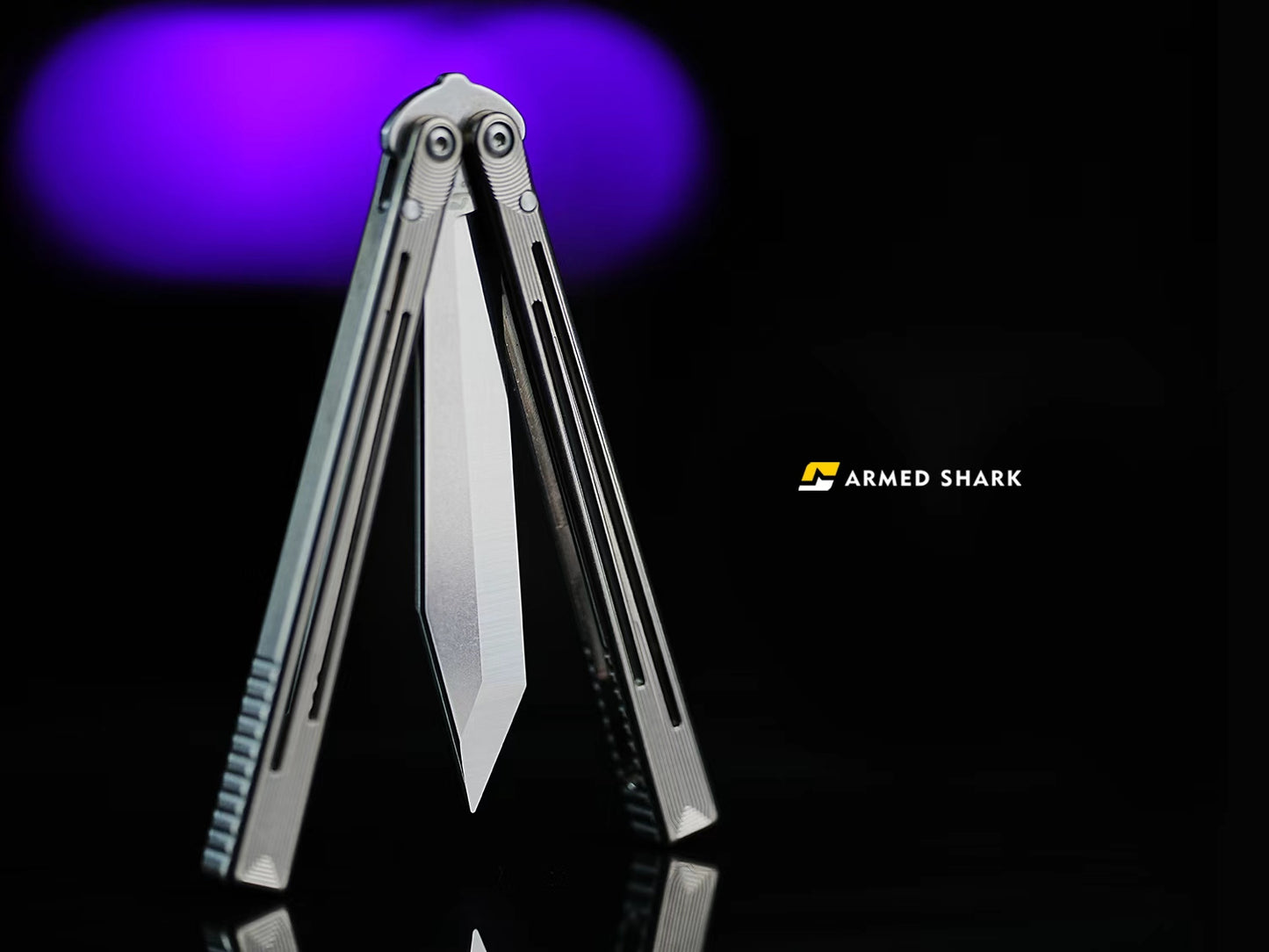 ARMED SHARK Gold Dust Replicant Balisong Clone Titanium Handle