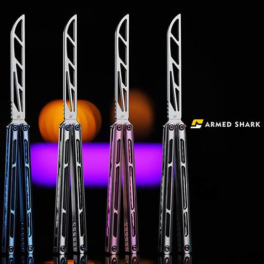 ARMED SHARK Tsunami Balisong Clone Titanium Chanwich Handle