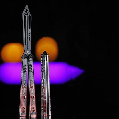 ARMED SHARK Stainless Replicant Balisong Clone Acrylic scales