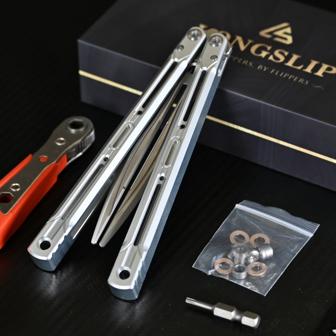 Longslip Aries OG Balisong 7075 Aluminum Handle Tuning Fork Blade