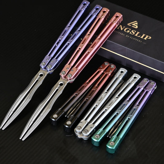 Longslip Aries OG Balisong 7075 Aluminum Handle Tuning Fork Blade