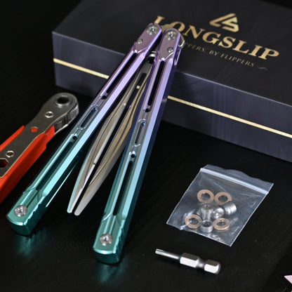 Longslip Aries OG Balisong 7075 Aluminum Handle Tuning Fork Blade