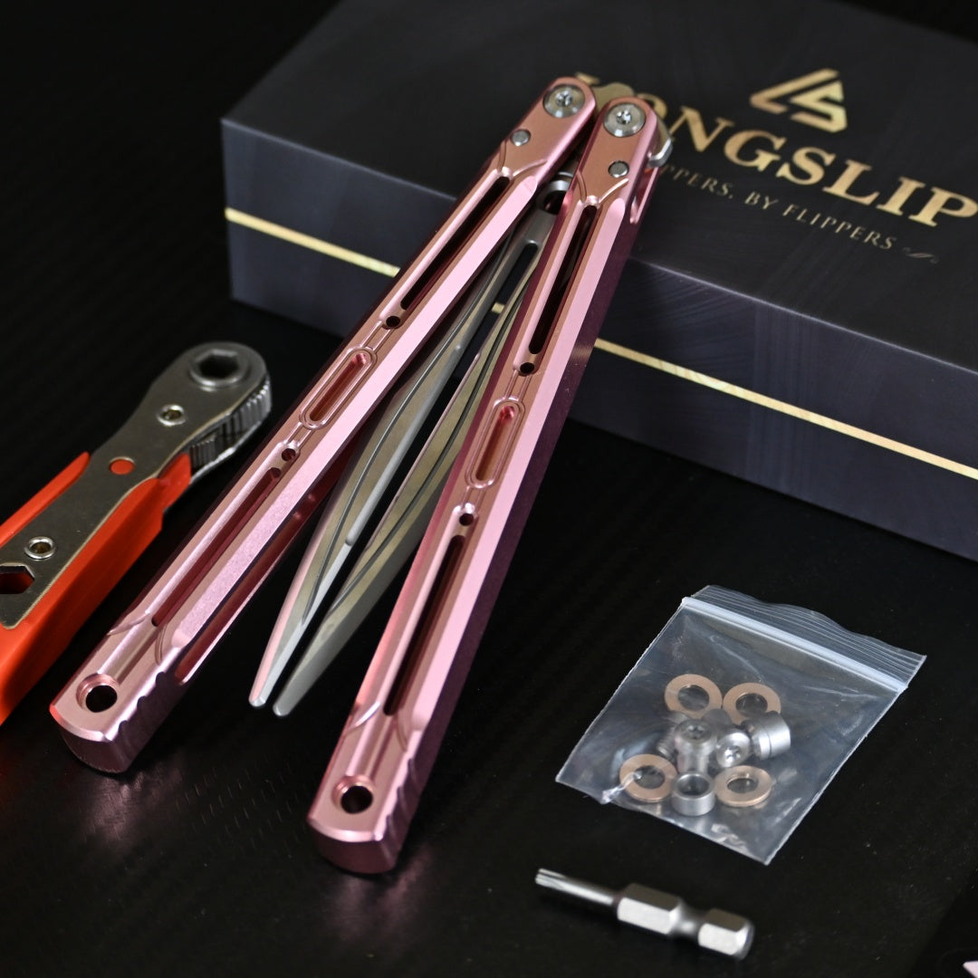 Longslip Aries OG Balisong 7075 Aluminum Handle Tuning Fork Blade