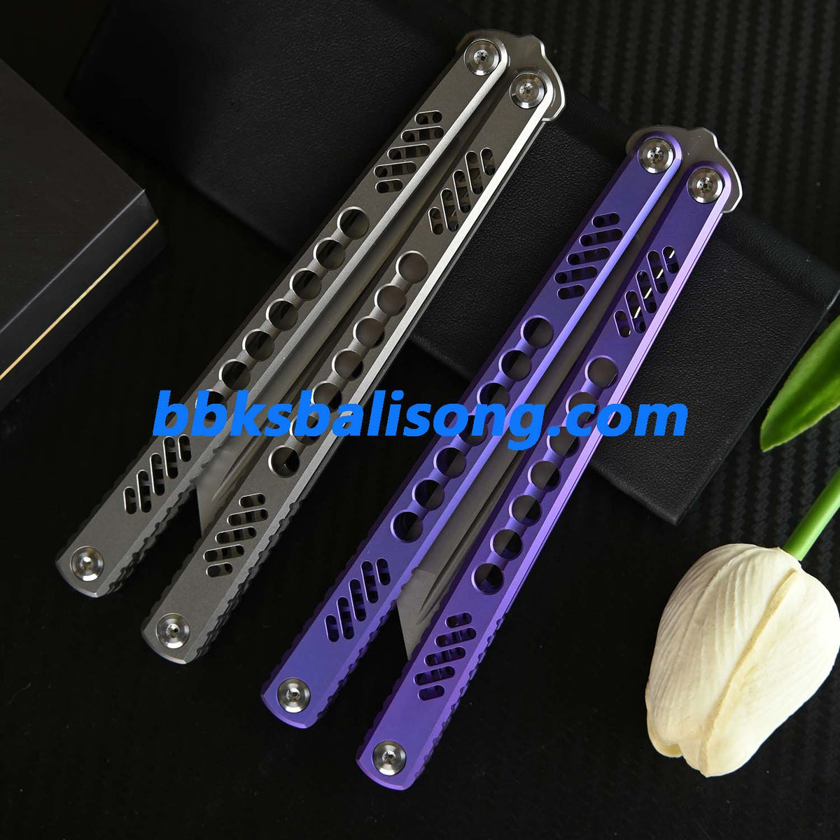 Longslip Gemini Original Balisong Titanium Handle Bushings System