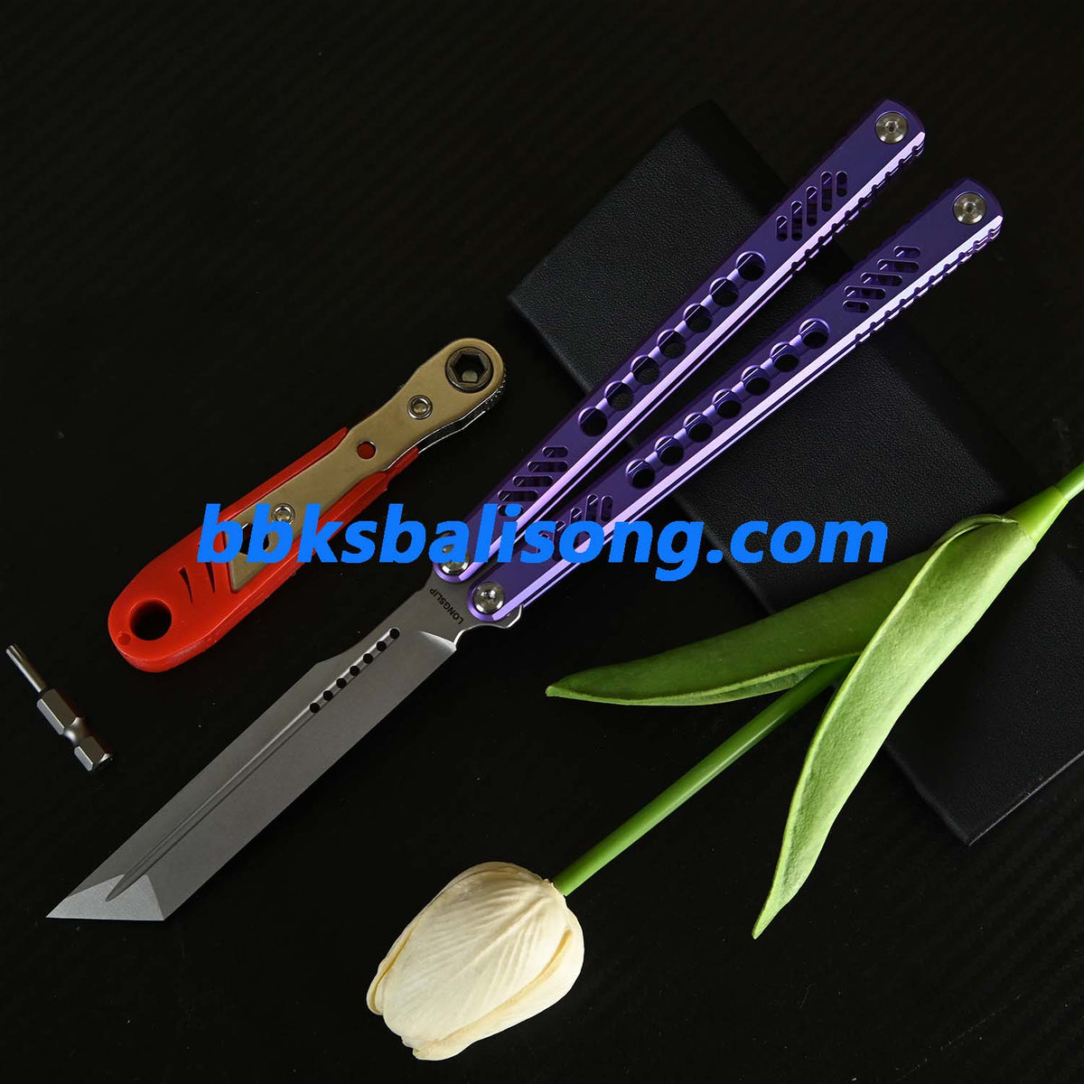 Longslip Gemini Original Balisong Titanium Handle Bushings System