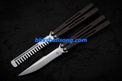 Maxace Apostle 2 Balisong M390 Steel Blade Channel Titanium Handles Pinless