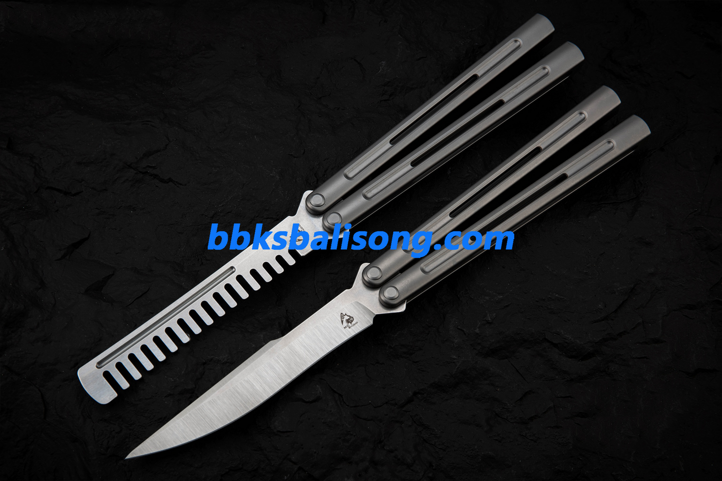 Maxace Apostle 2 Balisong M390 Steel Blade Channel Titanium Handles Pinless