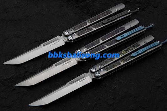 Maxace Covenant-III Balisong Butterfly Knife TC4 Handle M390 Blade Bushing System EDC Tools Folding Knives