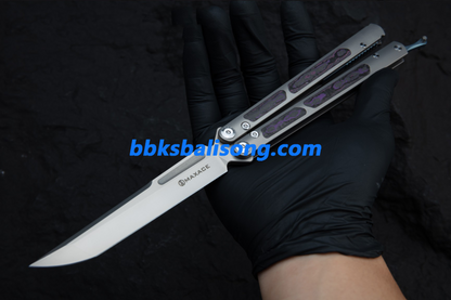 Maxace Covenant-III Balisong Butterfly Knife TC4 Handle M390 Blade Bushing System EDC Tools Folding Knives