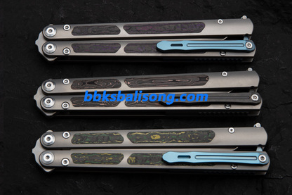 Maxace Covenant-III Balisong Butterfly Knife TC4 Handle M390 Blade Bushing System EDC Tools Folding Knives