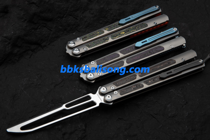 Maxace Covenant-III Balisong Butterfly Knife TC4 Handle M390 Blade Bushing System EDC Tools Folding Knives