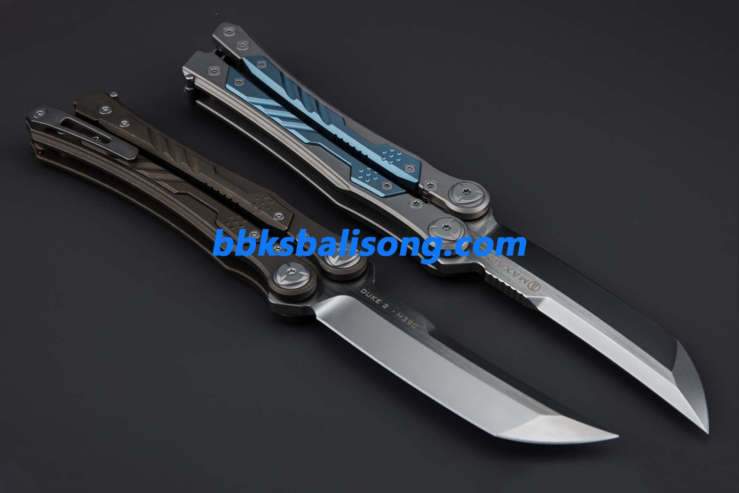 Maxace Duke II Balisong Titanium Handle M390 Blade Bearing System