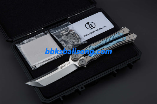 Maxace Duke II Balisong Titanium Handle M390 Blade Bearing System