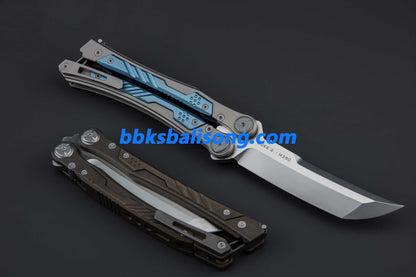 Maxace Duke II Balisong Titanium Handle M390 Blade Bearing System