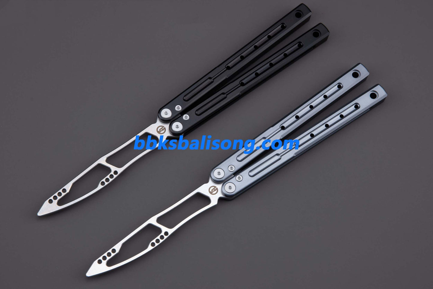 Maxace Phantom II Balisong Trainer 7075 Aluminium/Titanium Handle Bushings System