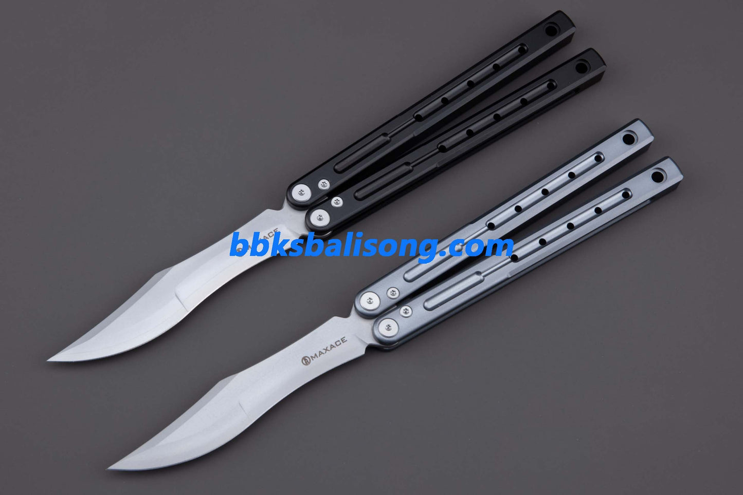 Maxace Phantom II Balisong Trainer 7075 Aluminium/Titanium Handle Bushings System