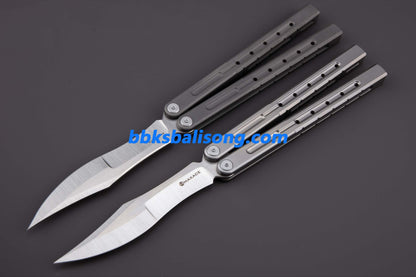 Maxace Phantom II Balisong Trainer 7075 Aluminium/Titanium Handle Bushings System