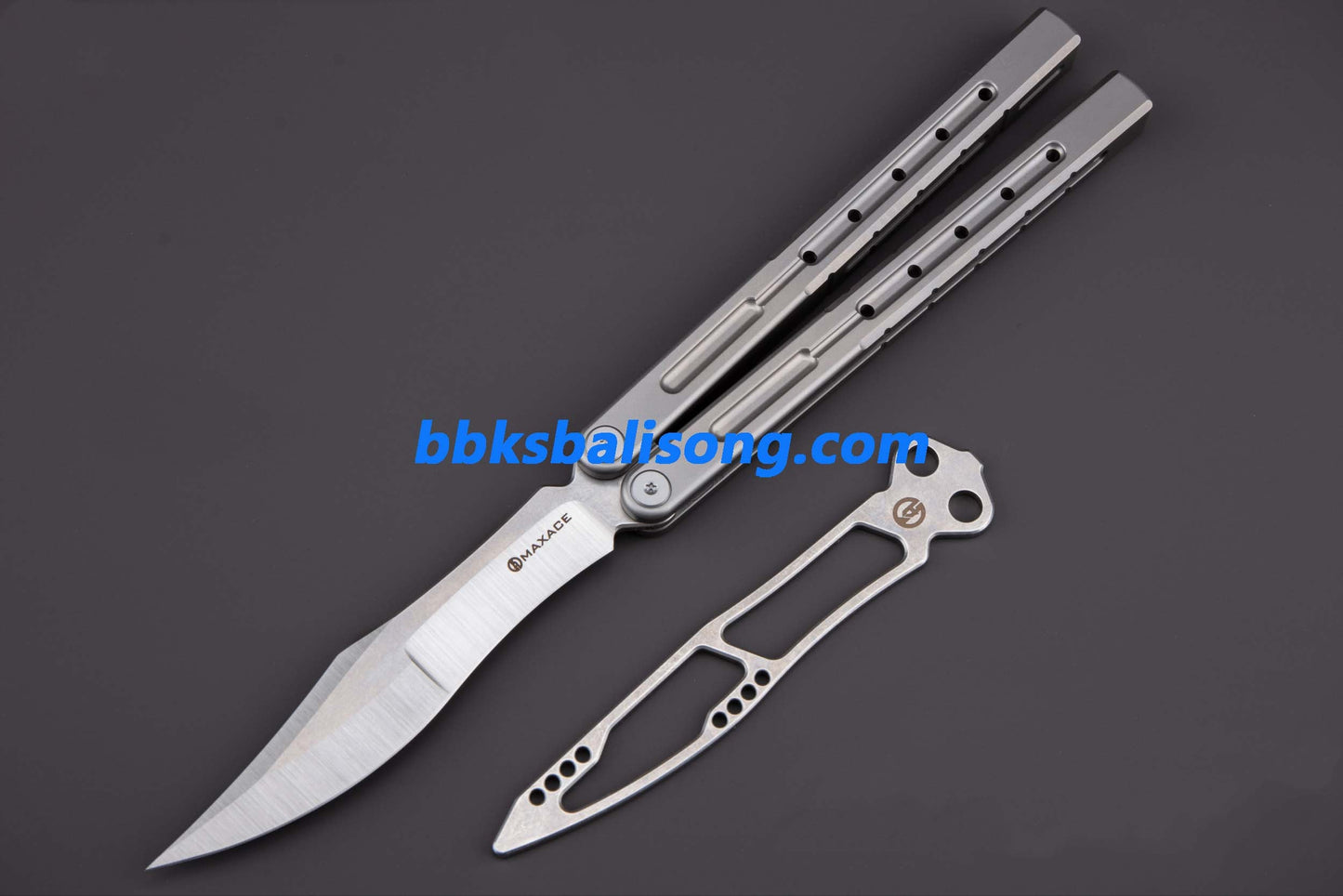 Maxace Phantom II Balisong Trainer 7075 Aluminium/Titanium Handle Bushings System