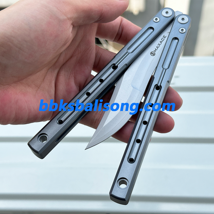 Maxace Phantom II Balisong Trainer 7075 Aluminium/Titanium Handle Bushings System