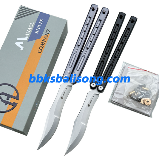 Maxace Phantom II Balisong Trainer 7075 Aluminium/Titanium Handle Bushings System