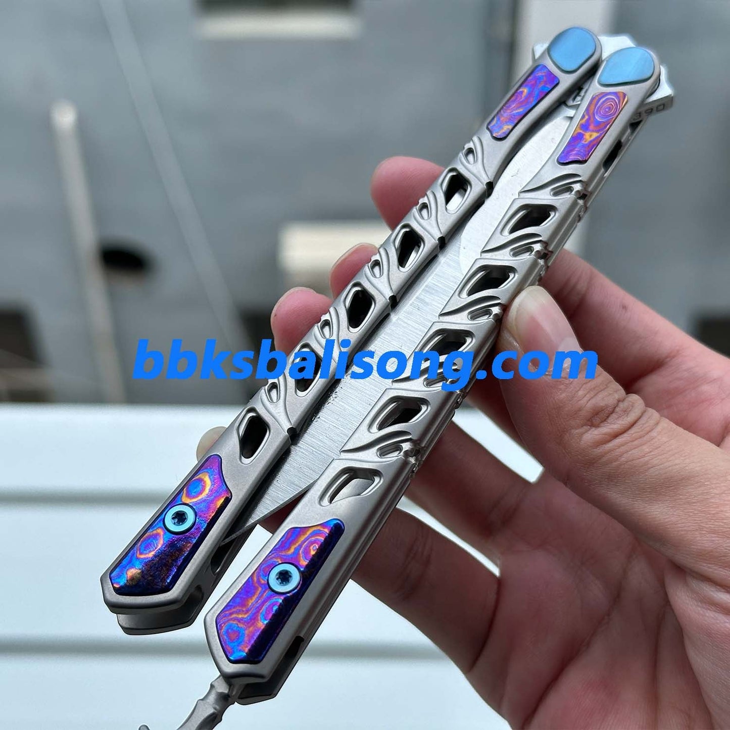 Maxace Skeleton II Balisong M390 Steel Blade Titanium Handles