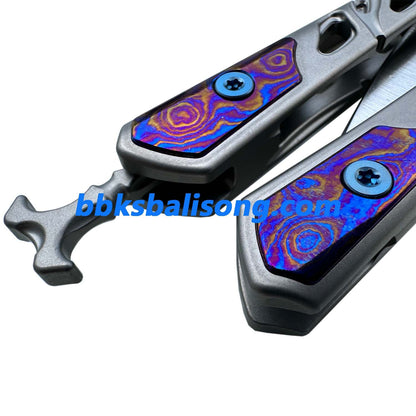 Maxace Skeleton II Balisong M390 Steel Blade Titanium Handles