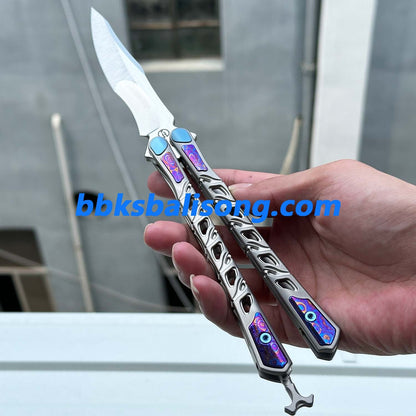 Maxace Skeleton II Balisong M390 Steel Blade Titanium Handles