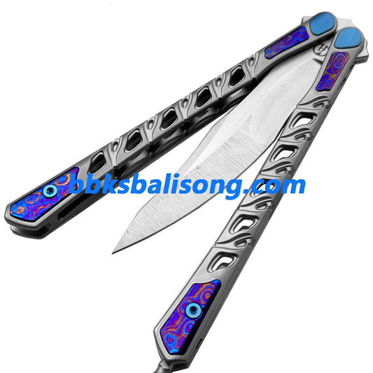 Maxace Skeleton II Balisong M390 Steel Blade Titanium Handles